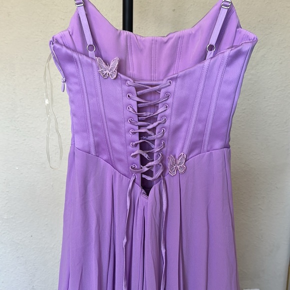House of CB Lilac Pleated Maxi Dress - Picture 7 of 9
